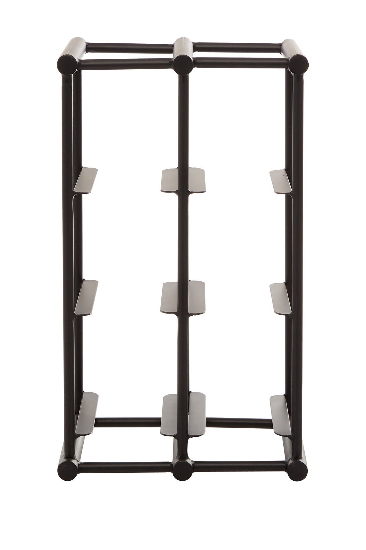 WILLOW ROW Black Metal Industrial Wine Rack - 15