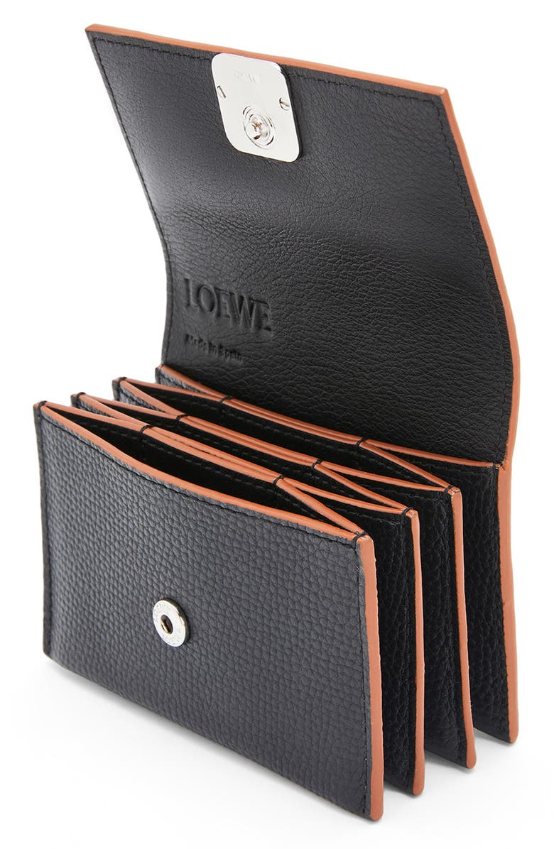 Loewe Accordion Leather Card Holder, Alternate, color,
