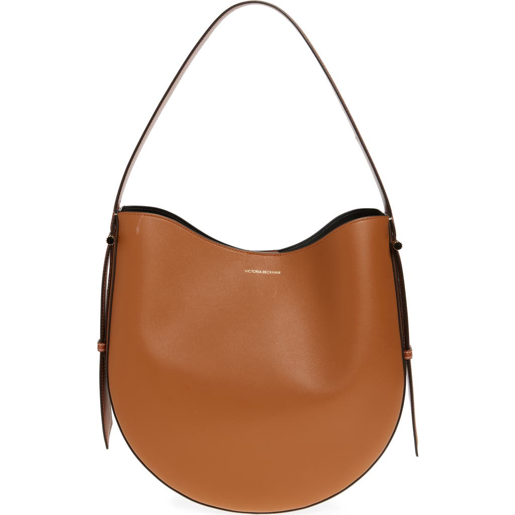 Shop Victoria Beckham Dia Leather Hobo Bag In Light Tan