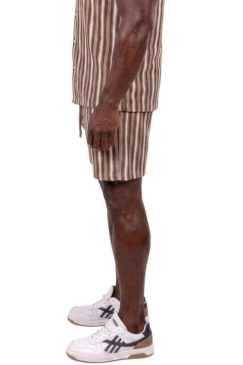 Knit Drawstring Shorts, Alternate, color, BROWN