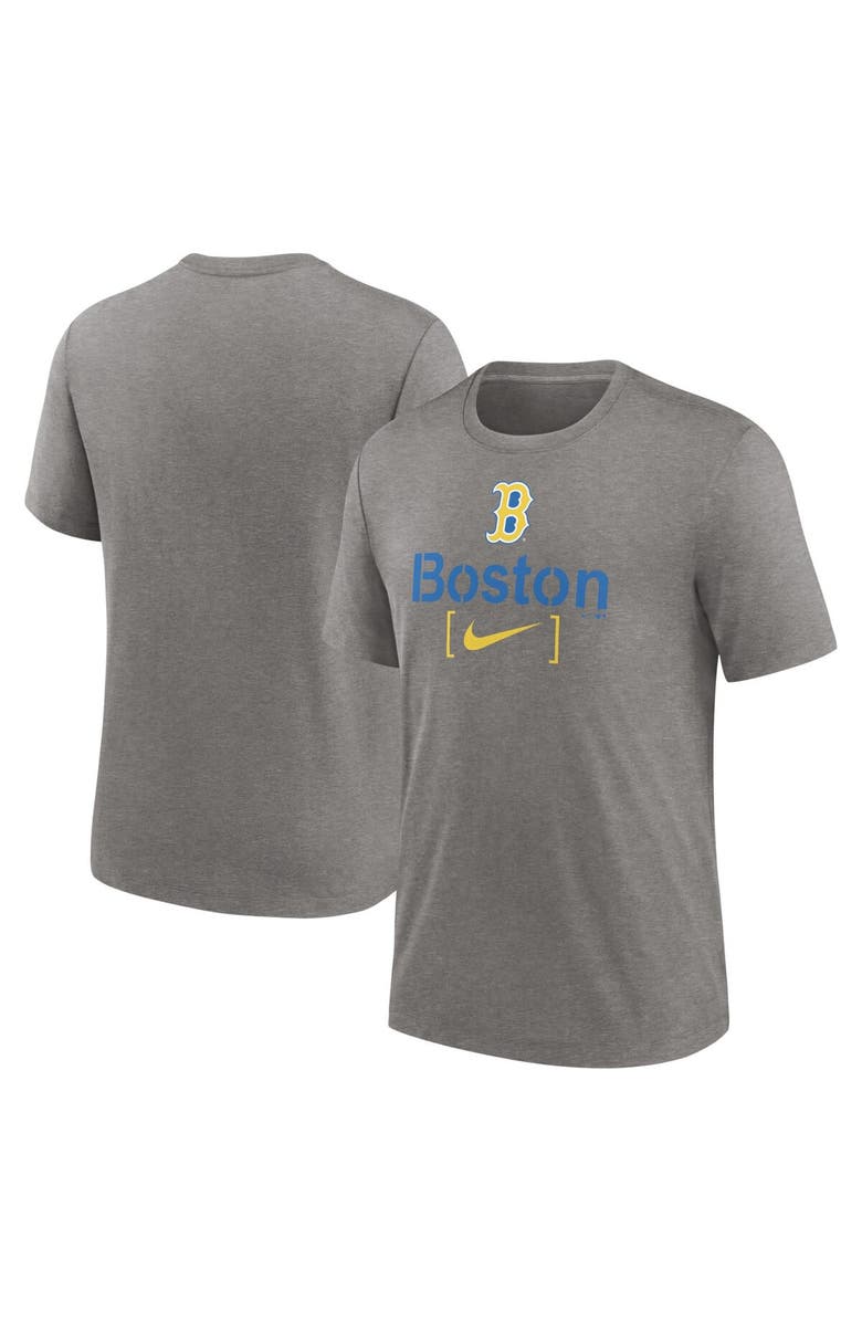 Nike Men's Nike Heather Charcoal Boston Red Sox City Connect Tri-Blend T-Shirt, Main, color,