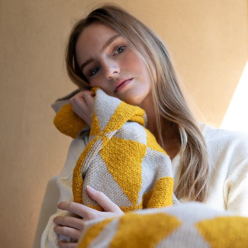 Pink Lemonade Trikona Organic Cotton Throw Blanket In Multi