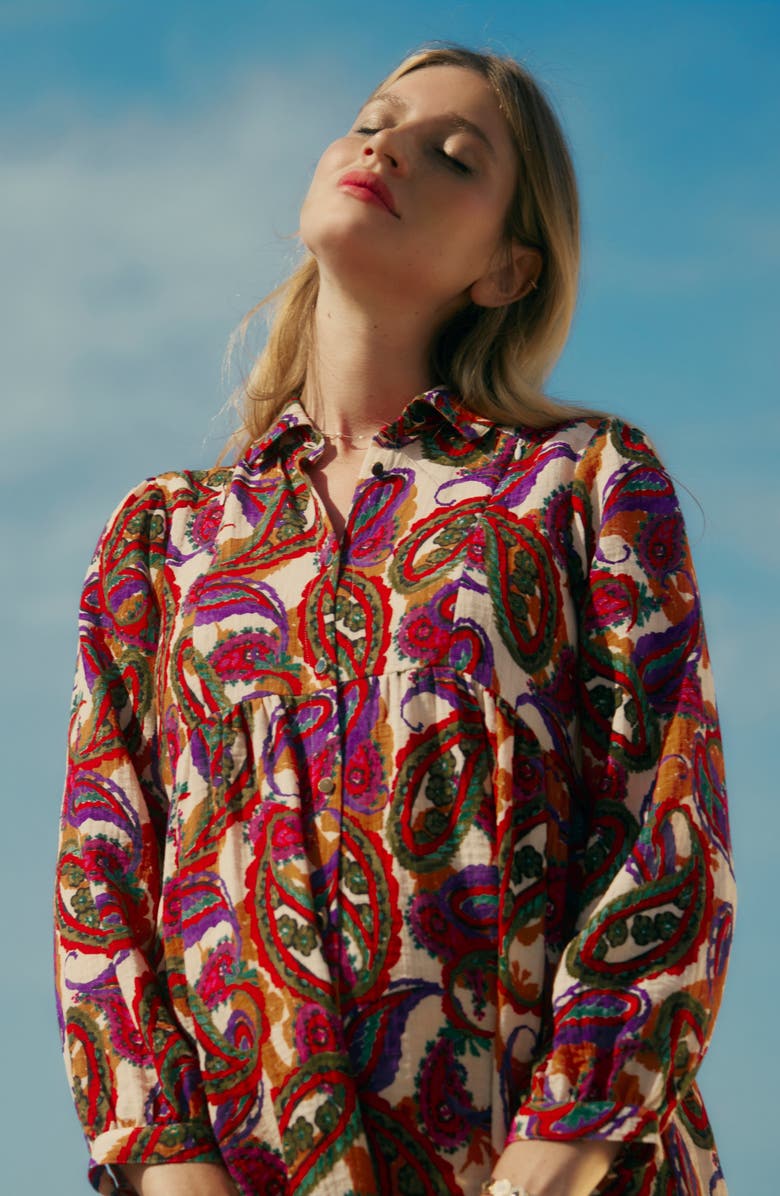 Cache Coeur Soledad Maternity and Nursing Shirt Dress, Alternate, color, Multicolor