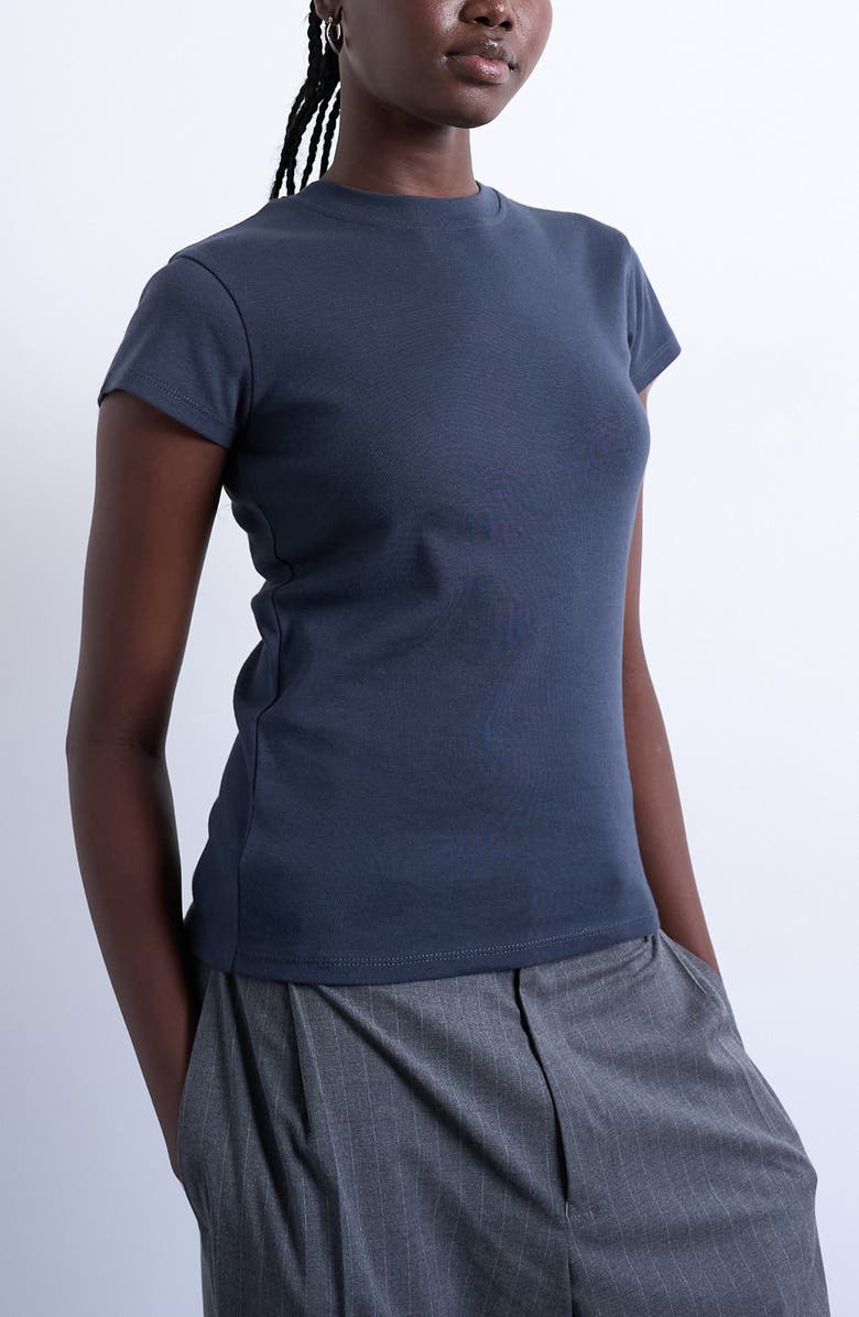 Topshop Everyday Cotton T-Shirt, Main, color, Charcoal