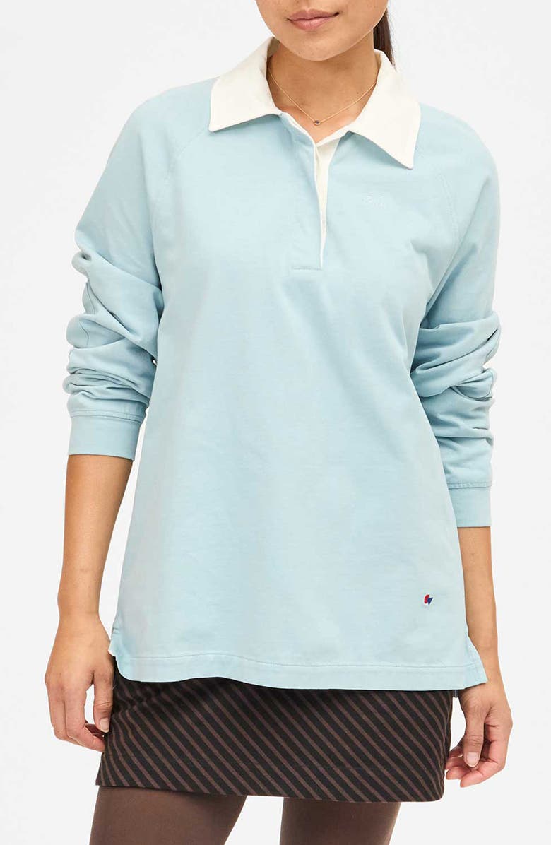 Clare V. Le Rugby Shirt, Main, color, Dusty Blue