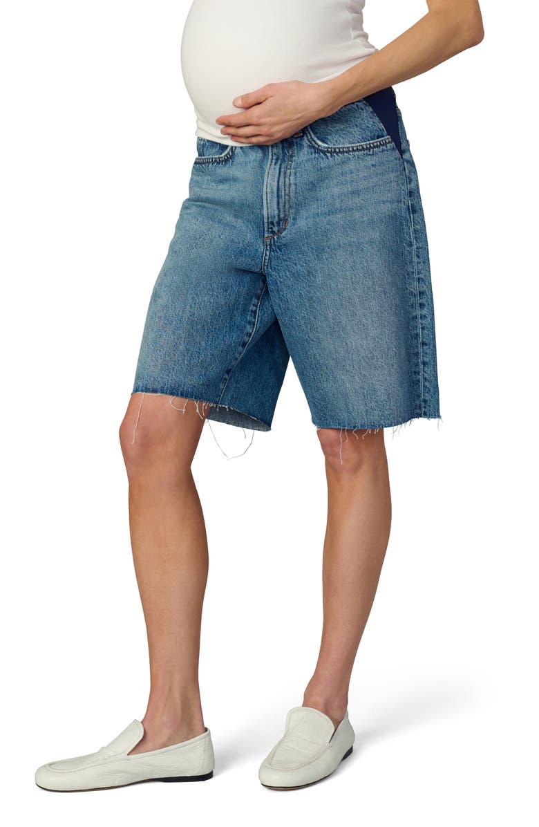 Joe's The Ryan Raw Hem Low Slung Baggy Bermuda Maternity Shorts, Main, color,