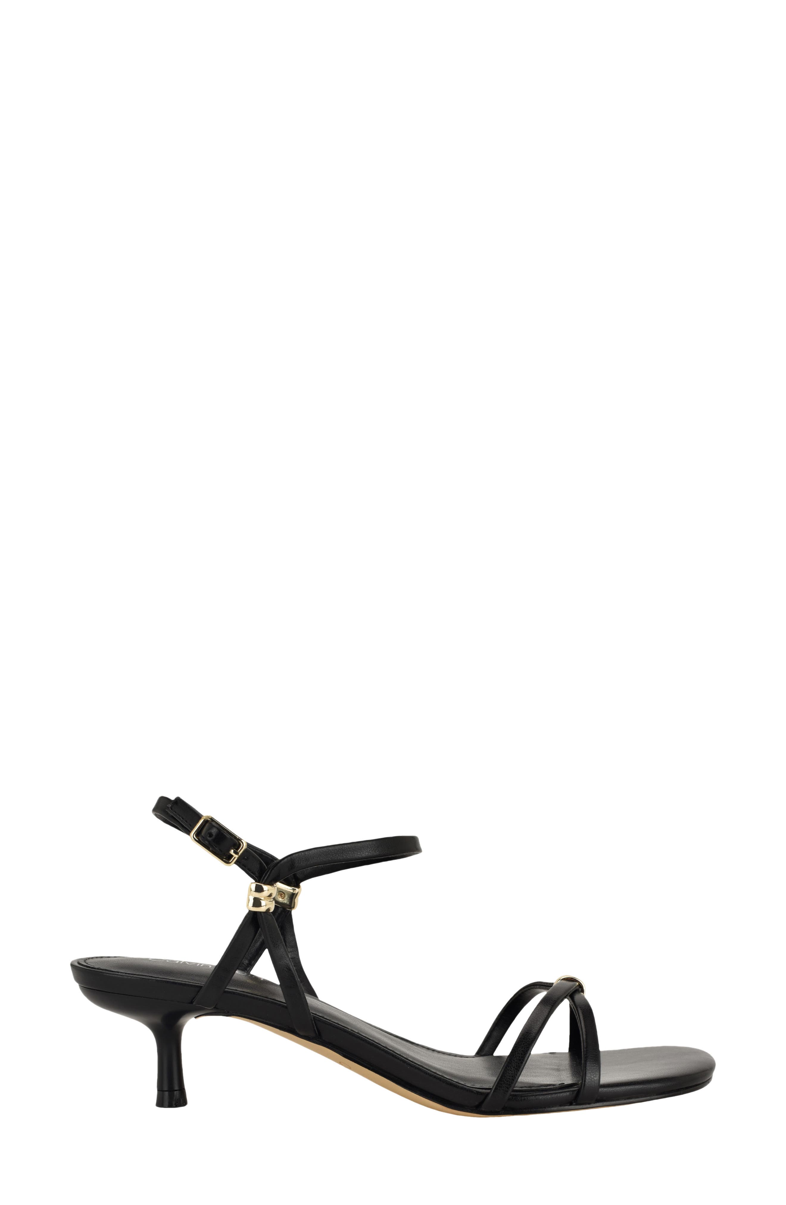 Calvin Klein Rivine Ankle Strap Sandal, Alternate, color, Black