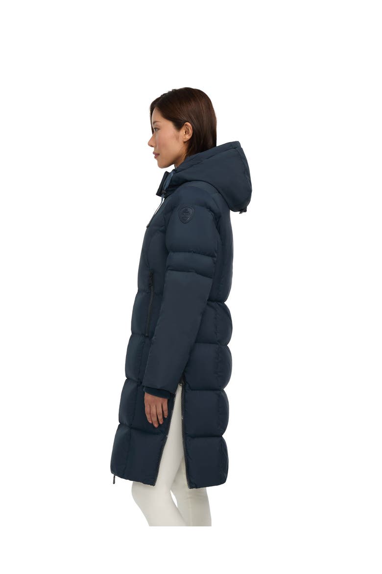 Zaniah Long Channel Quilted Puffer, Alternate, color, Navy