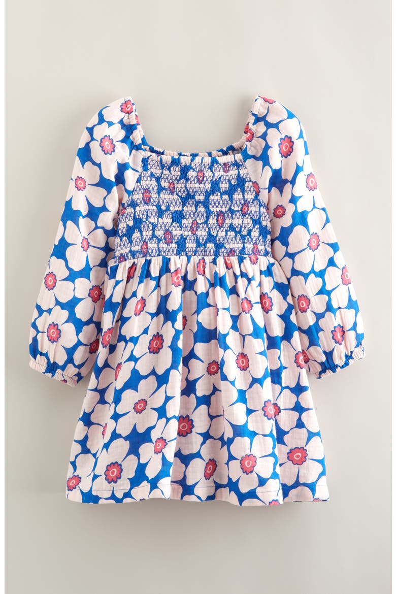 Kids' Pretty Smocked Dress, Main, color, BLUE DAPHNE POPPIES