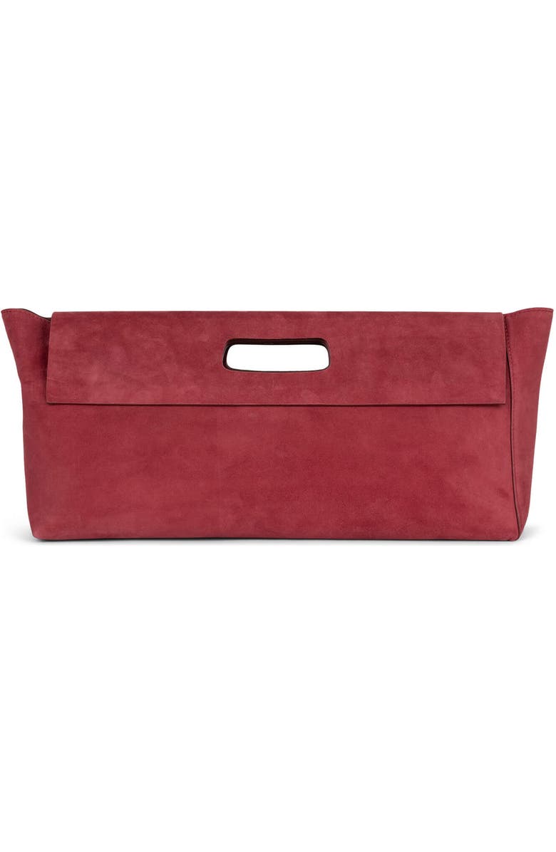 Jeffrey Campbell Toolbox Leather Clutch, Main, color, Deep Rose Suede