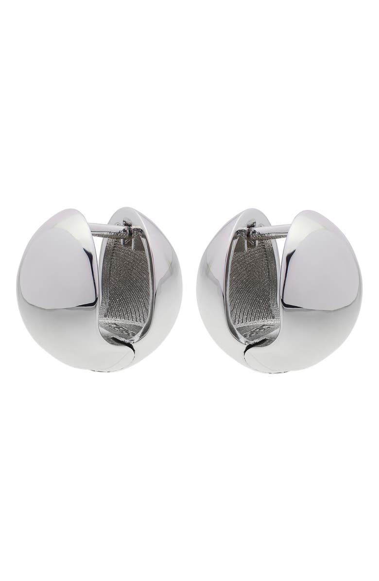 Reiss Pollie Polished Ball Huggie Hoop Earrings, Alternate, color, Silver Tone