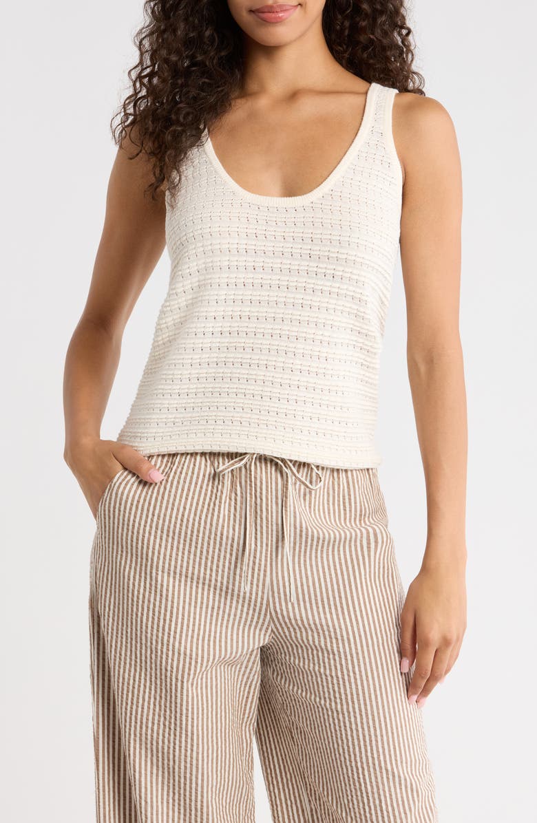 Marine Layer Siena Cotton Sweater Tank, Main, color, Antique White