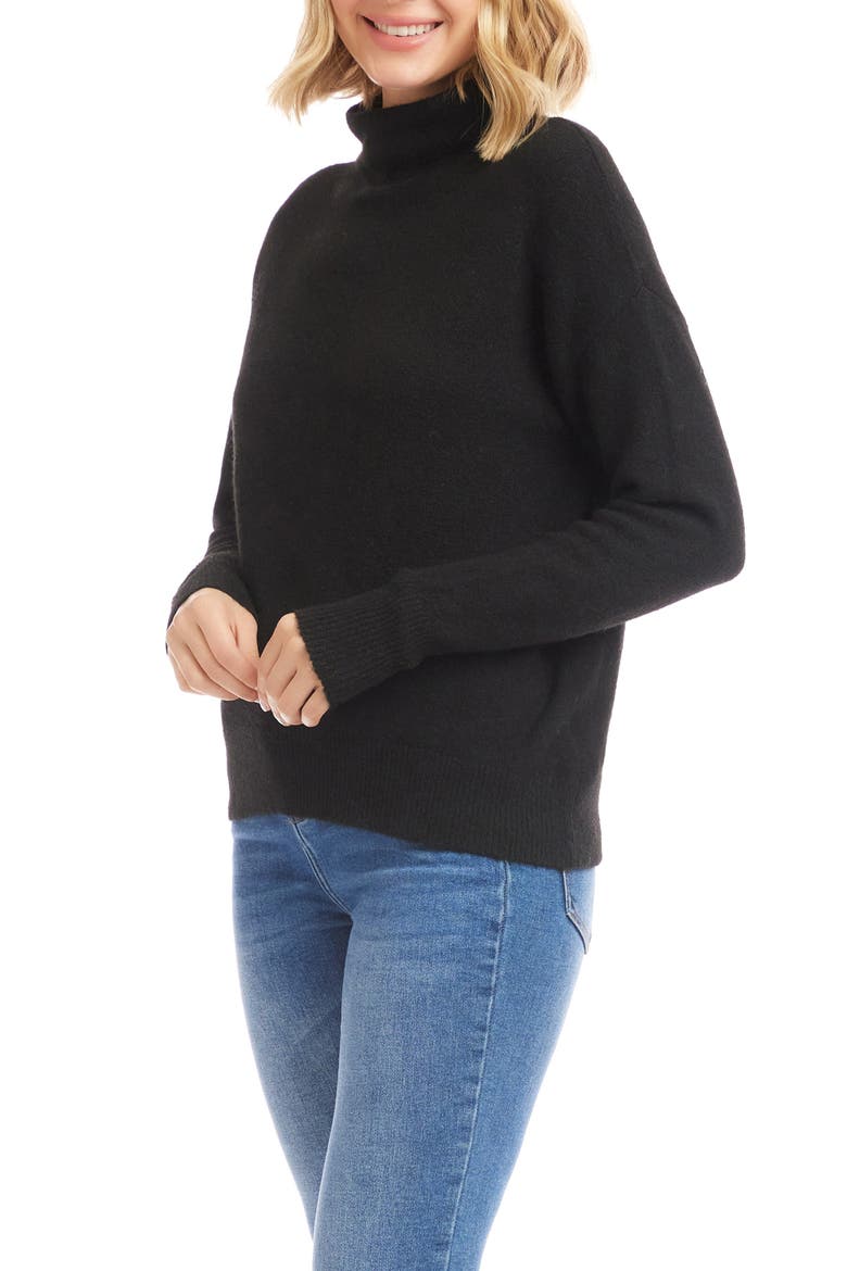 Funnel Neck Sweater, Alternate, color, BLACK