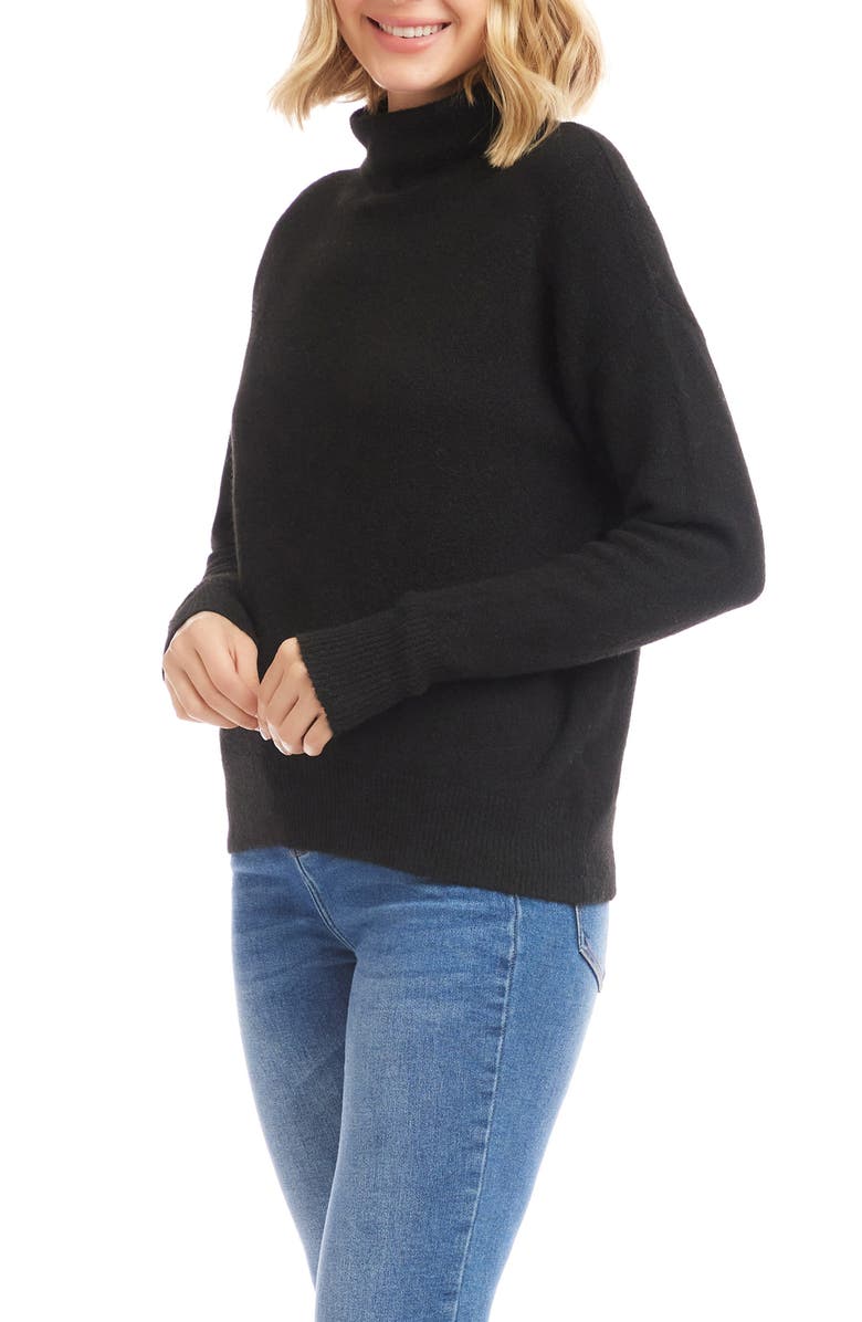Karen Kane Funnel Neck Sweater, Alternate, color, Black