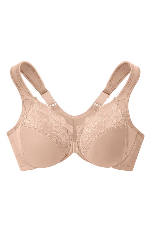 Glamorise Wonderwire Underwire Front Closure Bra In Brown