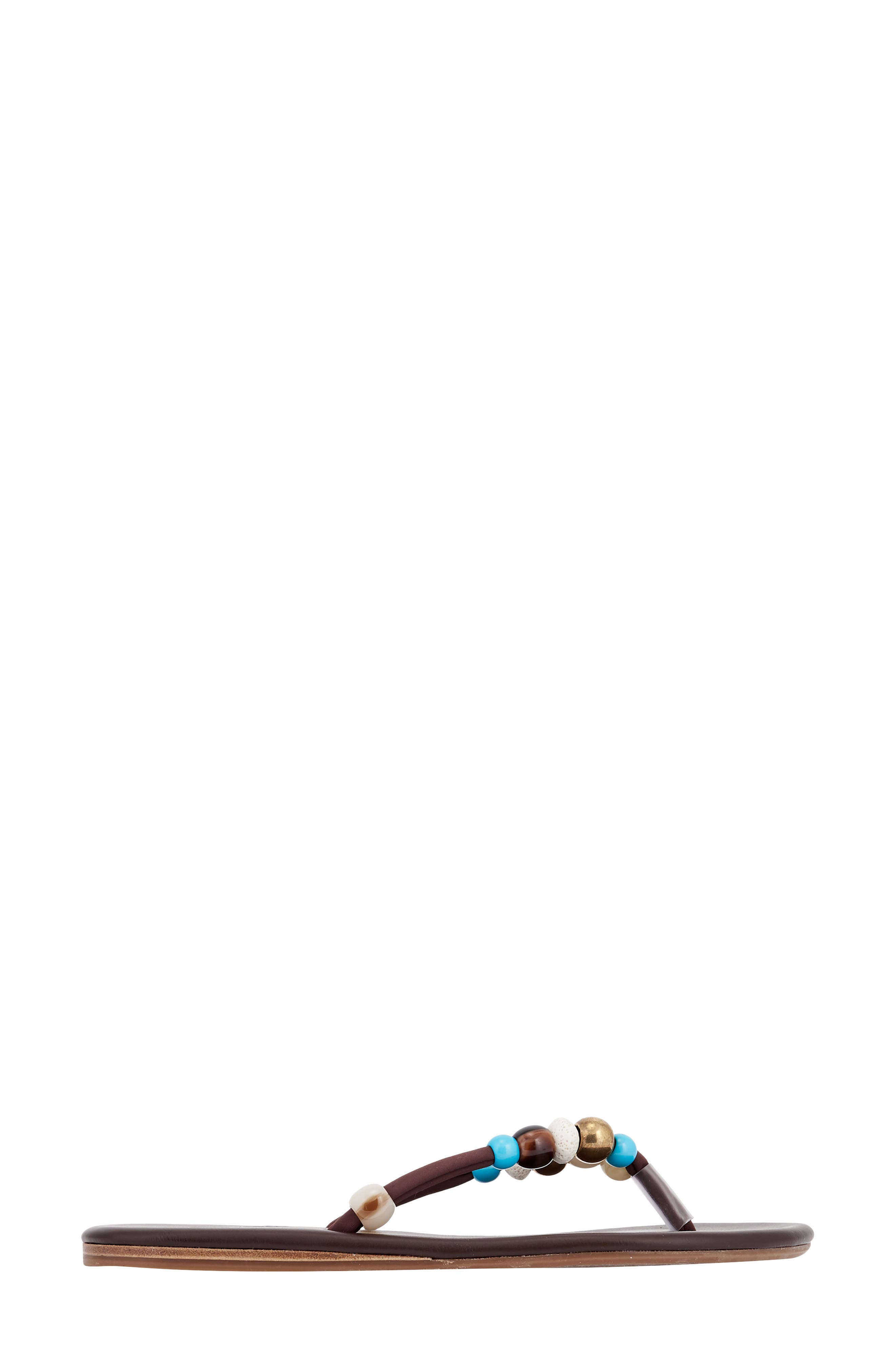 Saionara Beaded Flip Flop, Alternate, color, BROWN