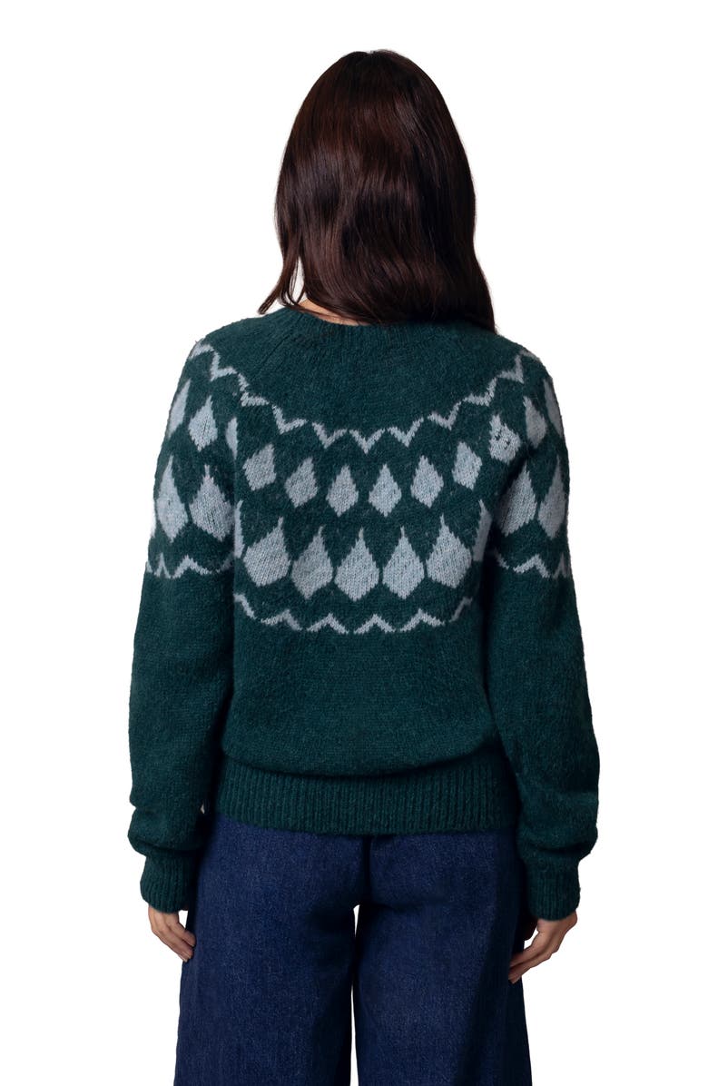 Celtic & Co. Lofty Diamond Yoke Sweater, Alternate, color, Bottle Green