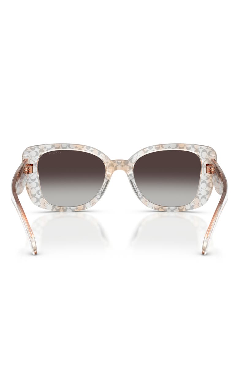 COACH 52mm Gradient Square Sunglasses, Alternate, color, Transparent Grey / Grey