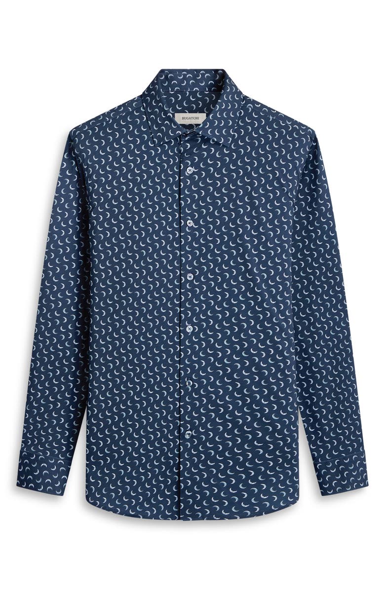 Bugatchi James OoohCotton<sup>®</sup> Moon Print Button-Up Shirt, Alternate, color,