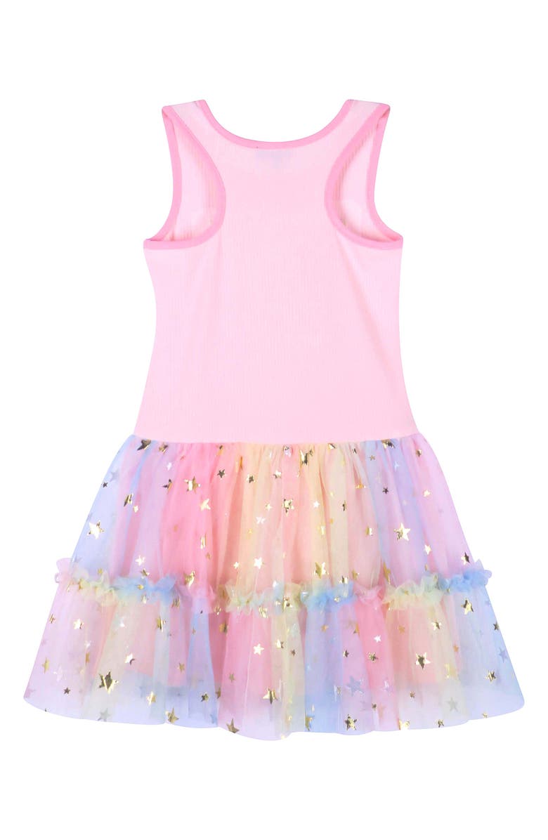 Zunie Kids' Birthday Girl Ombré Mesh Dress, Alternate, color, Pink Multi