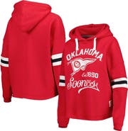 PRESSBOX Women's Pressbox Crimson Oklahoma Sooners Super Pennant Pullover Hoodie