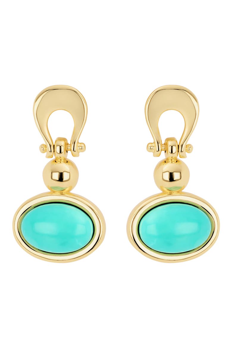 Oval Simulated Turquoise Drop Earrings video