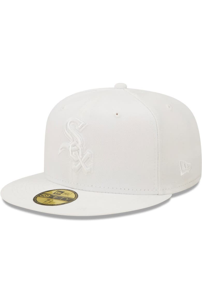 Men's New Era Chicago White Sox White on White 59FIFTY Fitted Hat, Main, color, White