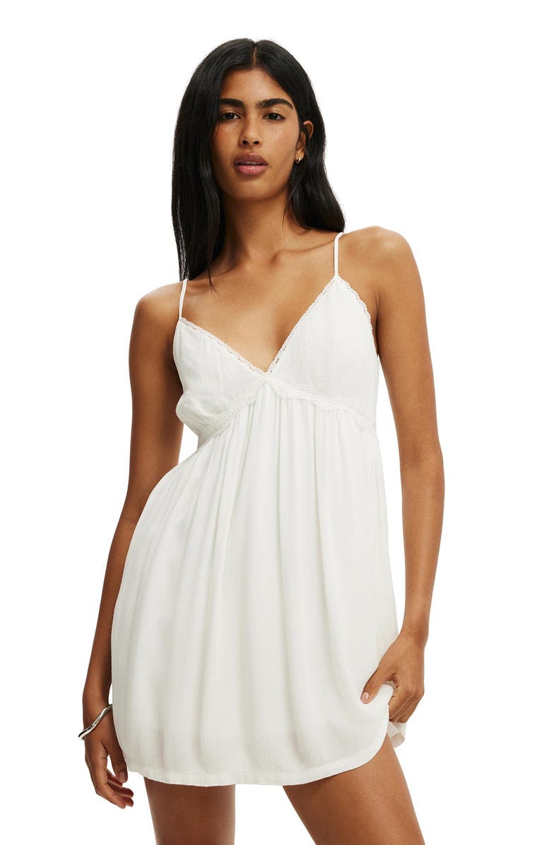 Cotton On Women's Sara Babydoll Mini Dress, Main, color, White