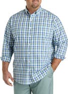 Oak Hill by DXL Big & Tall  Small Plaid Performance Sport Shirt
