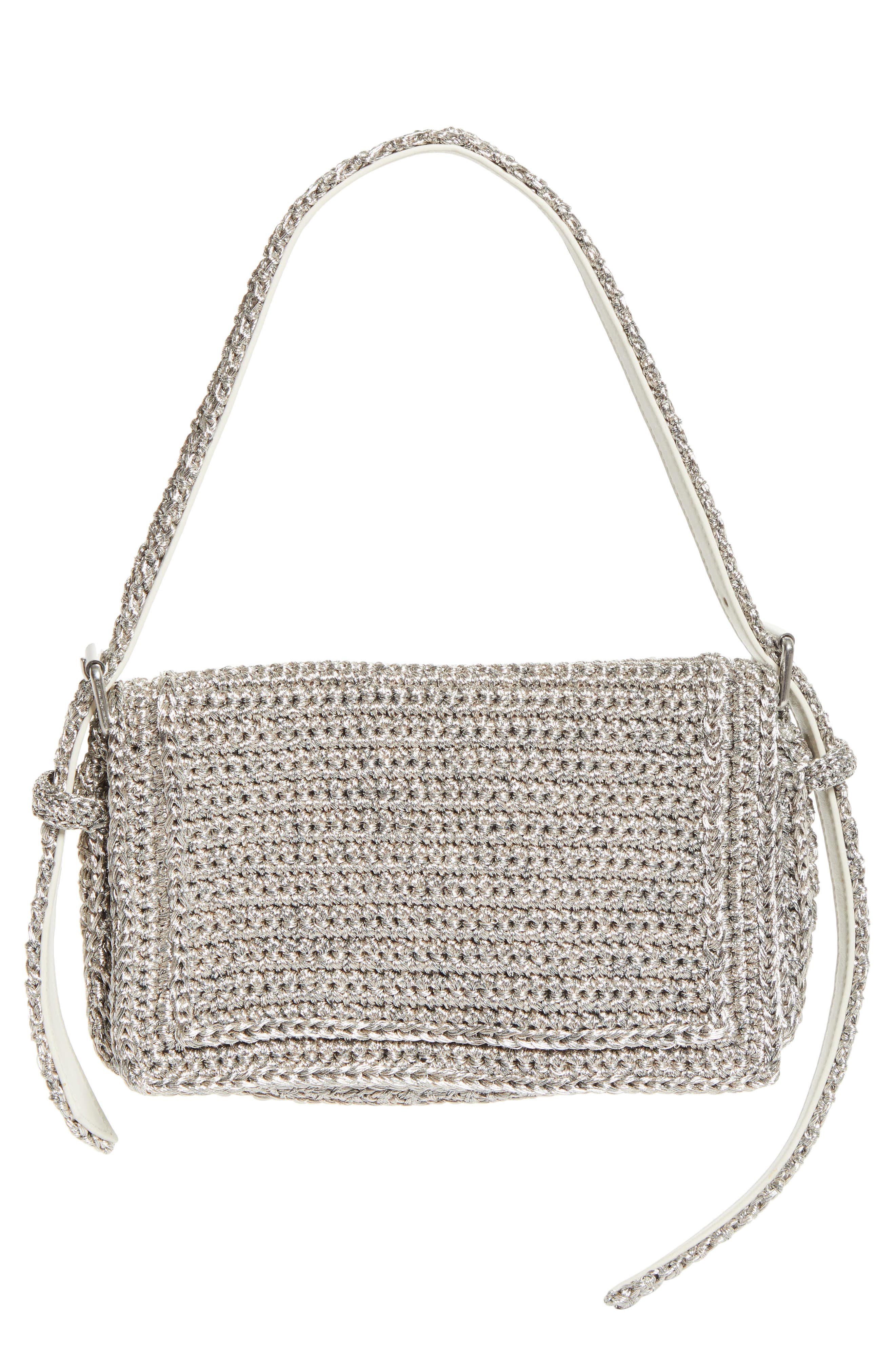Alexander Wang Ricco Cozy Slim Woven Shoulder Bag, Main, color, Metallic Gunmetal