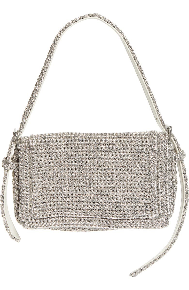Alexander Wang Ricco Cozy Slim Woven Shoulder Bag, Main, color, Metallic Gunmetal