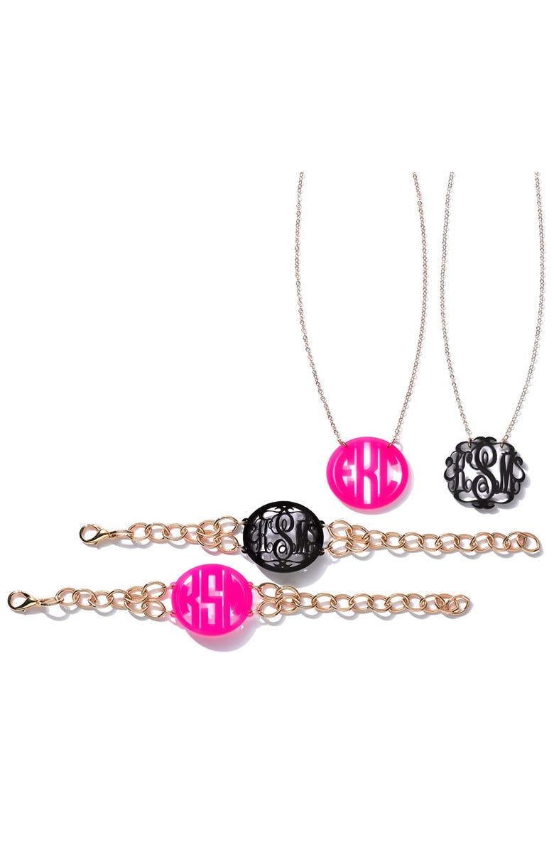 Moon and Lola 'Annabel' Medium Oval Personalized Monogram Bracelet, Alternate, color,