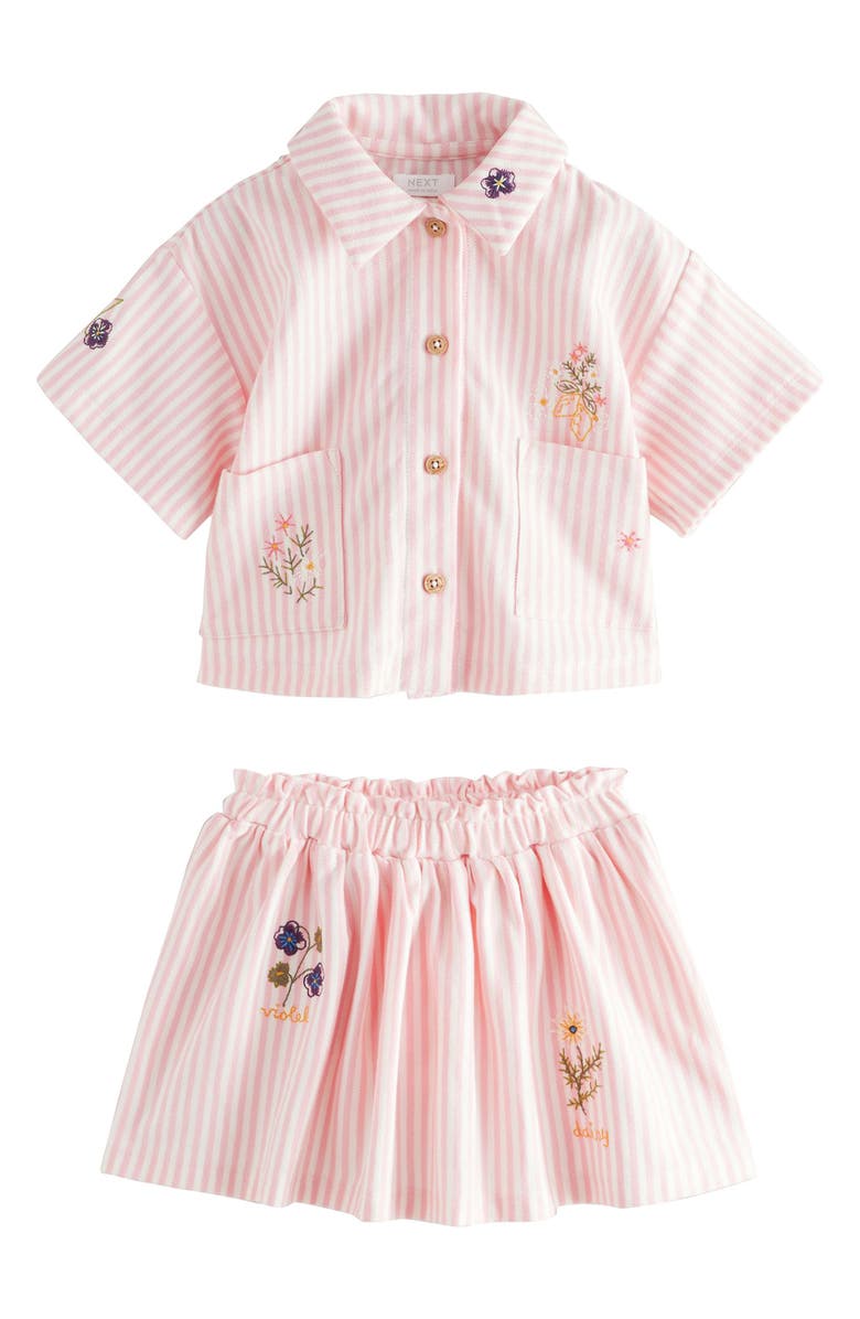 NEXT Kids' Stripe Shirt & Skirt Set, Main, color,