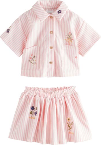 Kids' Stripe Shirt & Skirt Set