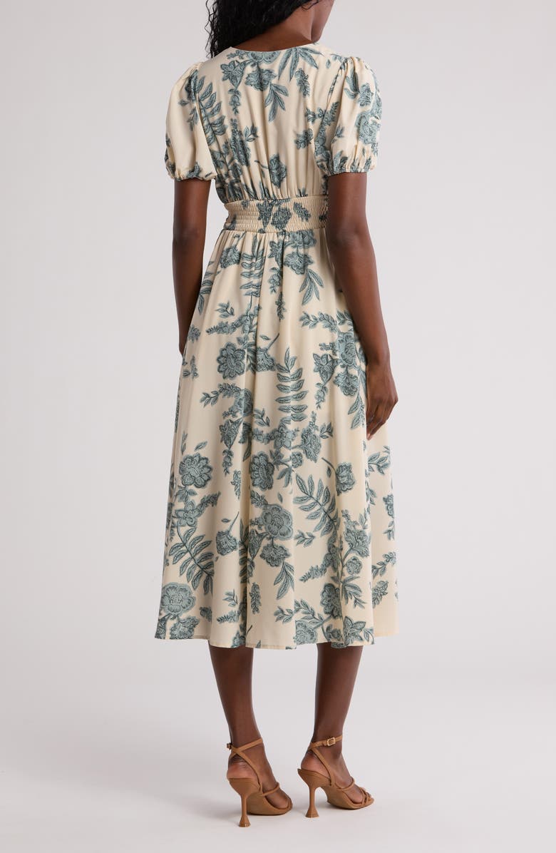 Blu Pepper Floral V-Neck Maxi Dress, Alternate, color, Teal Multi