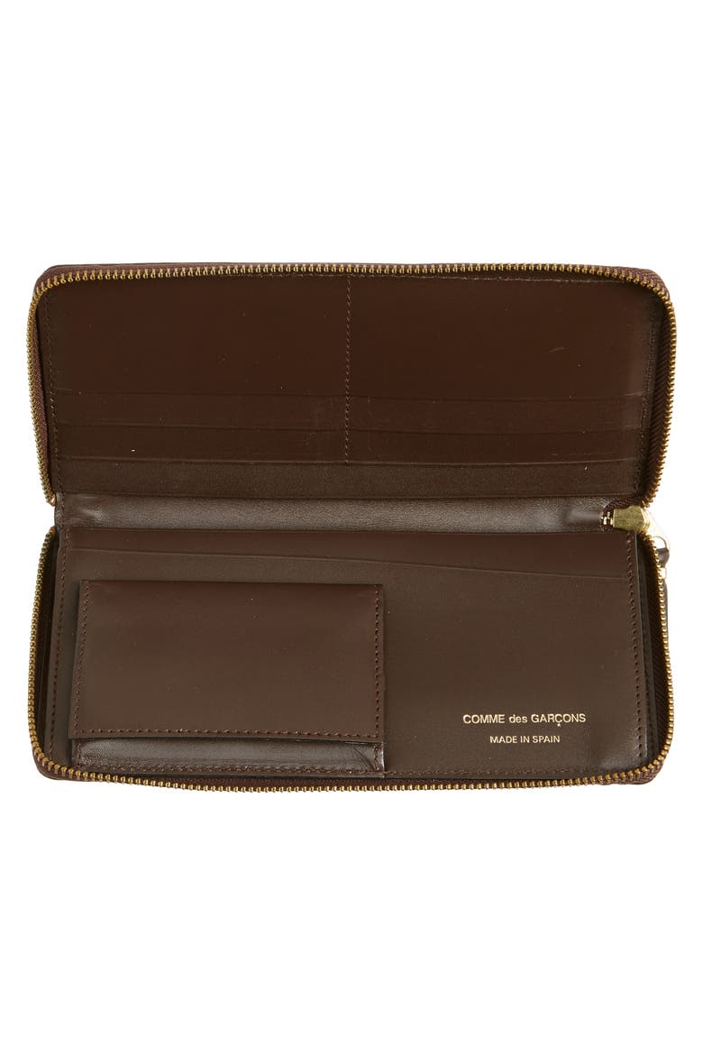 Classic Leather Zip Around Wallet, Alternate, color, BROWN