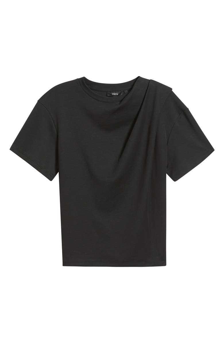 Theory Draped Supima<sup>®</sup> Cotton T-Shirt, Alternate, color, Black
