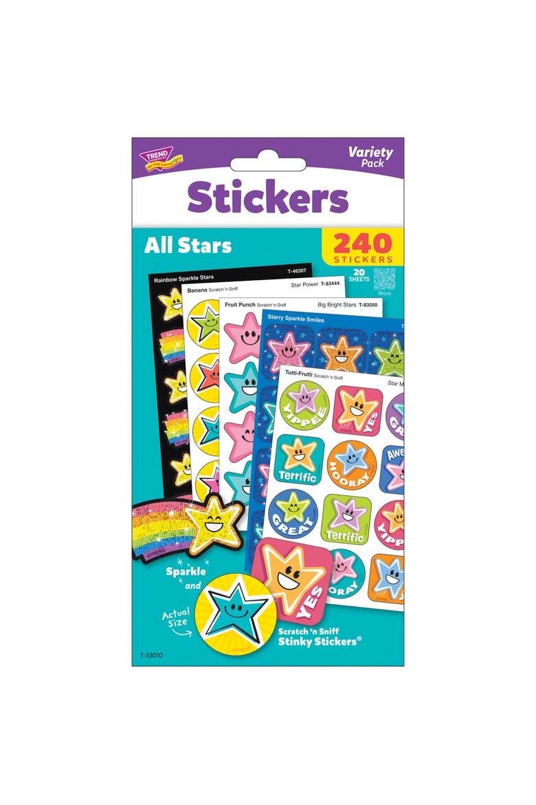 Scratch 'N Sniff All Stars, 240 Count Scented Stickers, Main, color, Multicolored