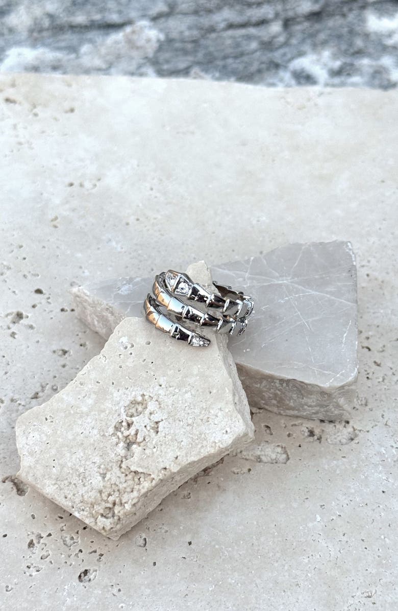 Adornia Double Wrap Ring, Alternate, color, Silver