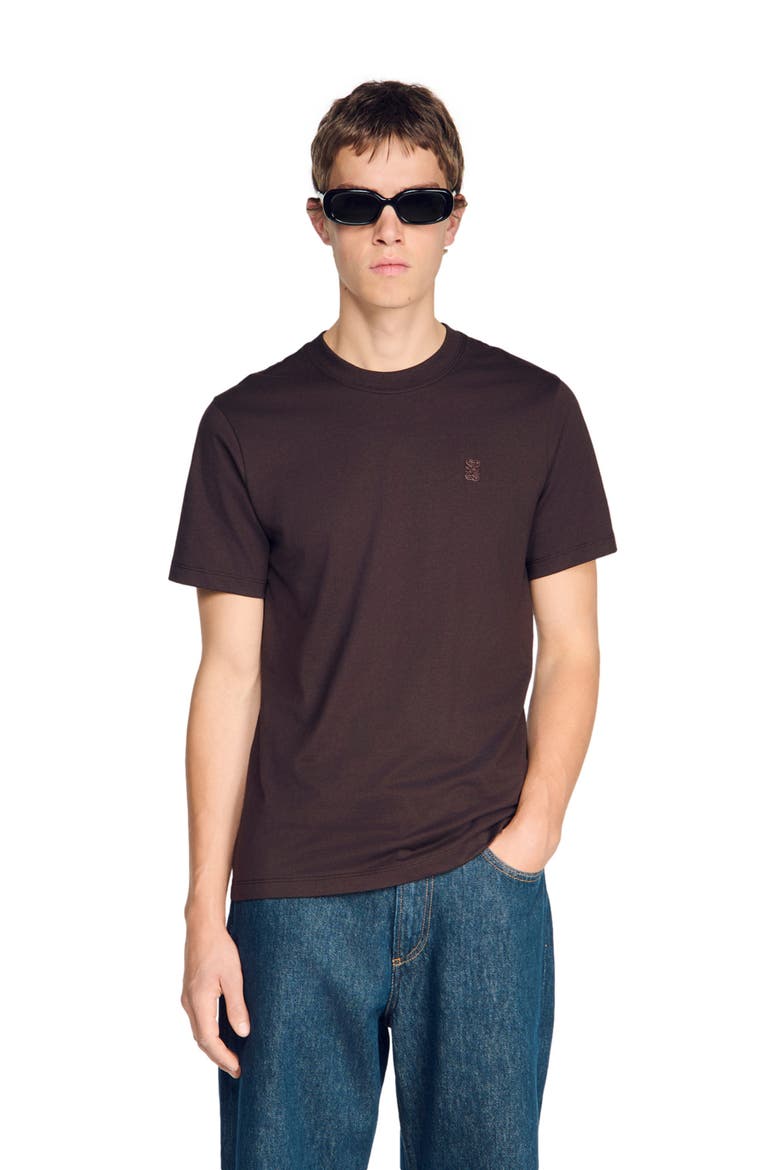 Cotton logo T-shirt, Alternate, color, Chocolate