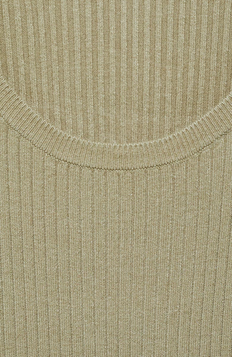 MANGO Long Sleeve Rib Midi Dress, Alternate, color,