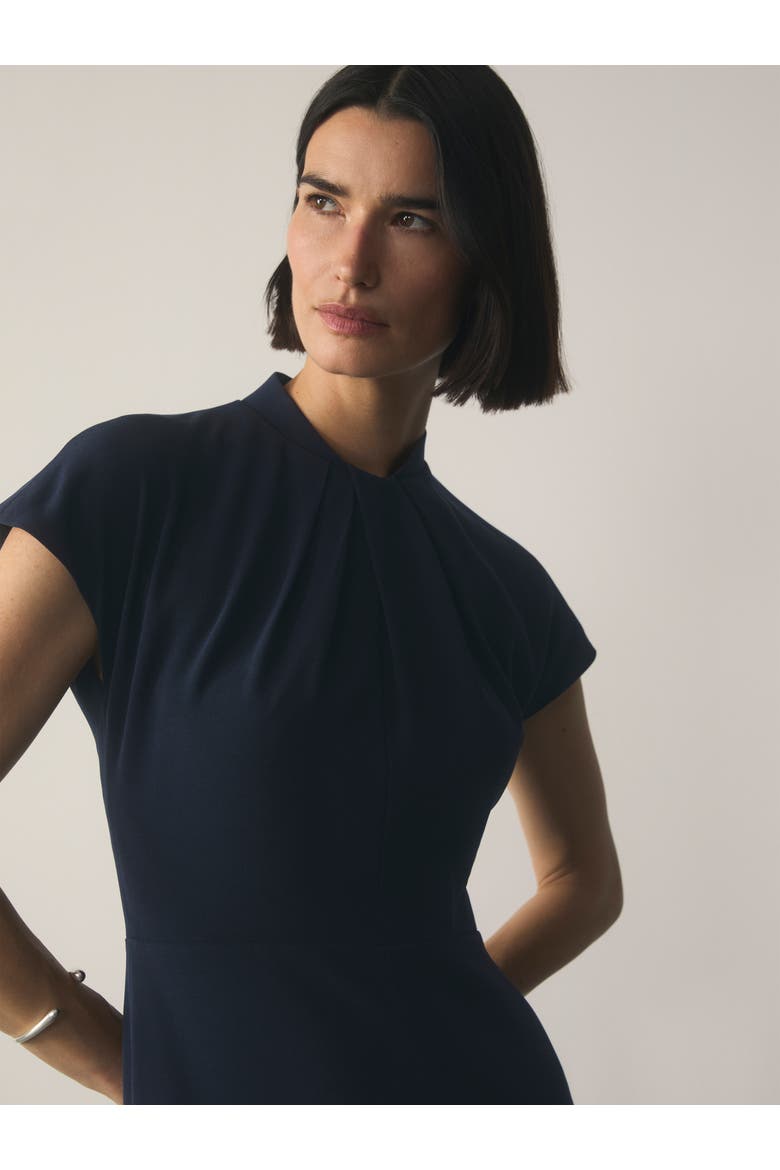Rassina Gathered Jersey Midi Dress, Alternate, color, Navy
