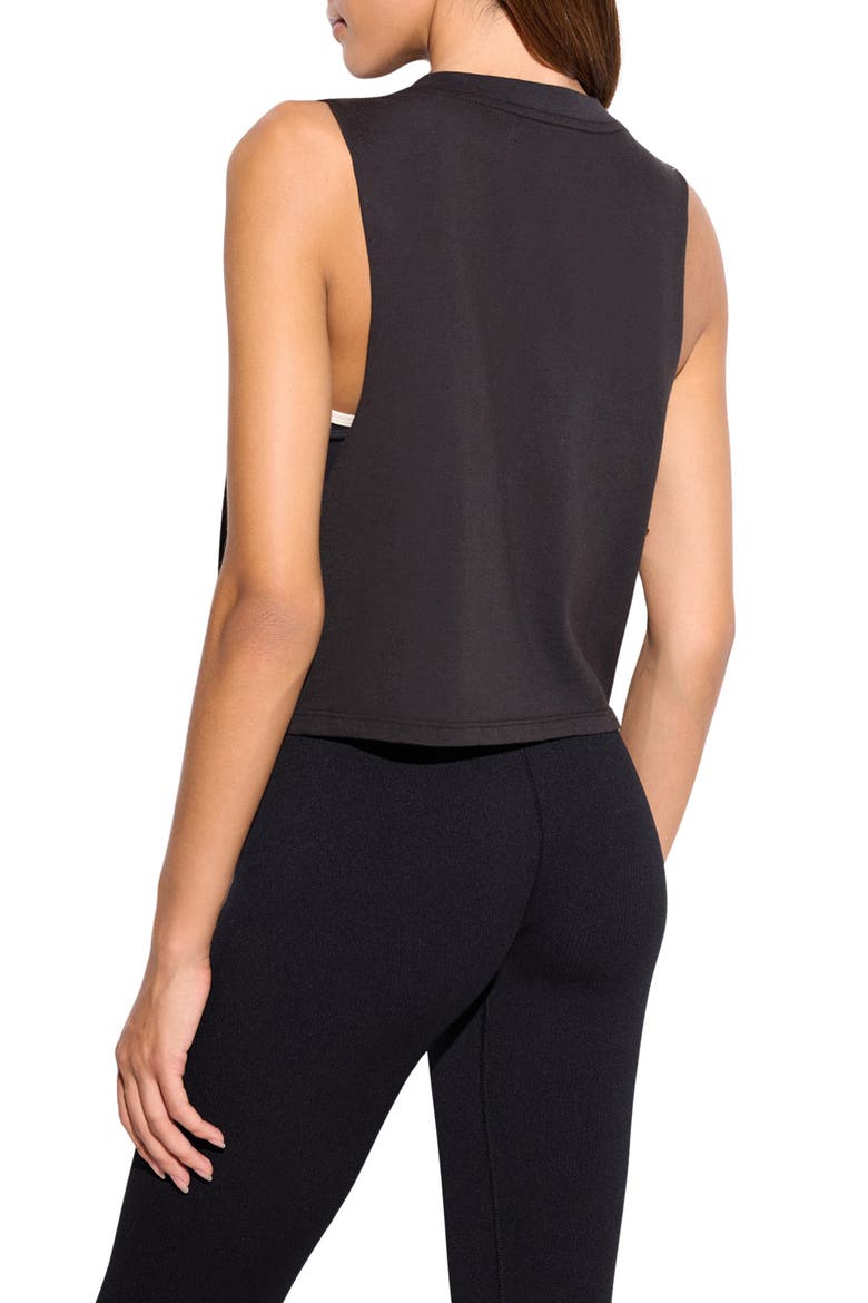 High Vibe Crop Cotton Graphic Tank, Alternate, color, BLACK