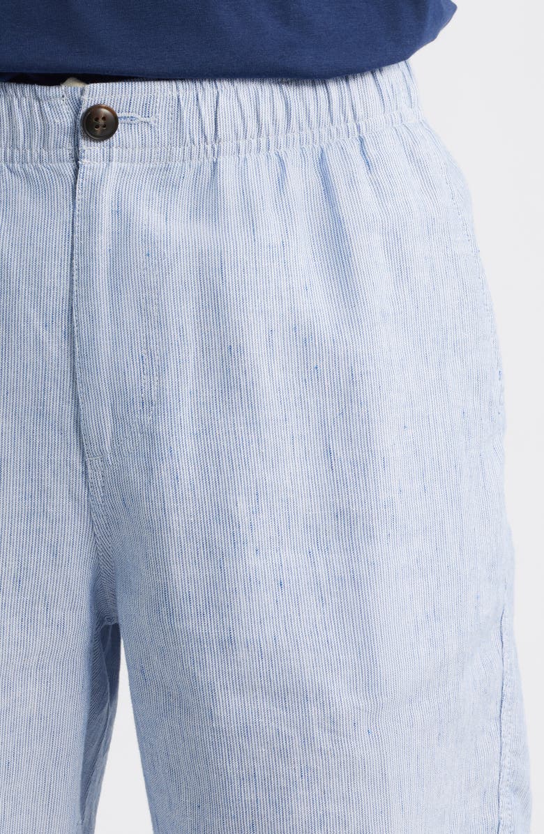 Peter Millar Crown Weekend Stripe Stretch Linen Blend Shorts, Alternate, color, Stream Blue