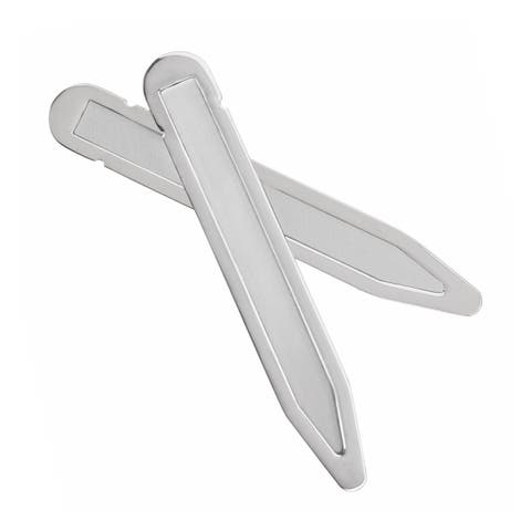 Sterling Silver Matte & Shiny Collar Stays