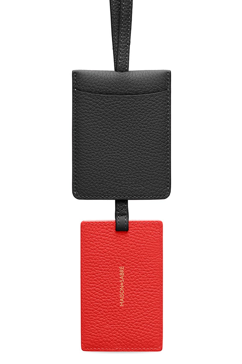 Leather ID Lanyard, Alternate, color, Rouge Noir