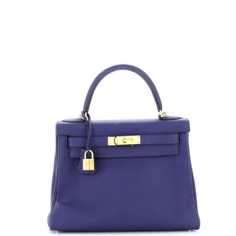 Kelly Handbag Blue Togo with Gold Hardware 28