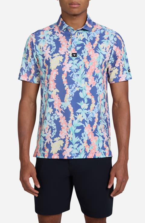 Core Floral Performance Golf Polo