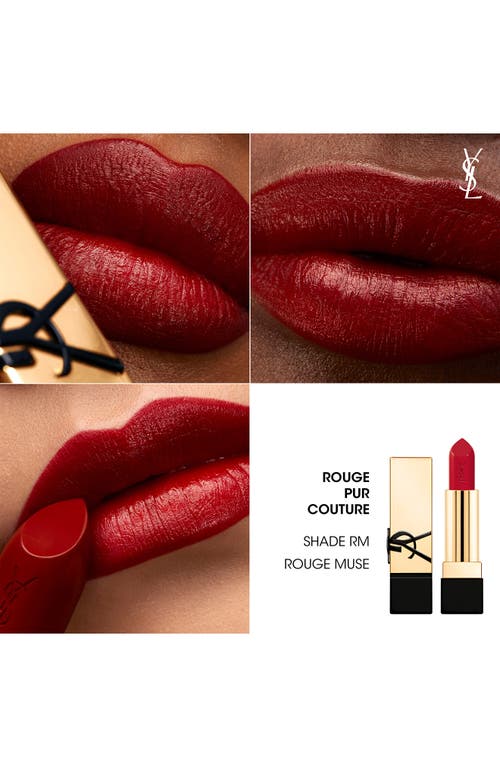 Saint Laurent Yves Rouge Pur Couture Caring Satin Lipstick With Ceramides In Rm Rouge Muse