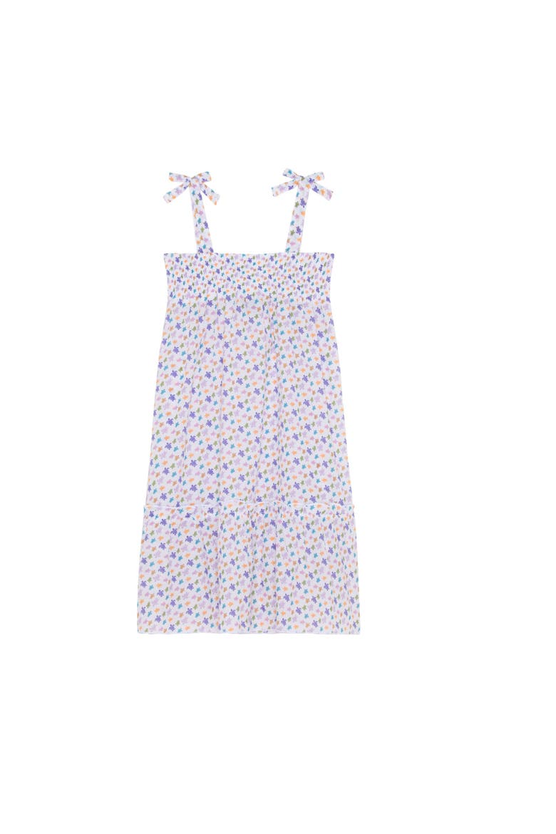 Girls Organic Cotton voile Dress Micro Ronde des Tortues, Alternate, color, White